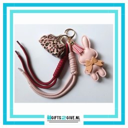 Tas Bedel / Sleutelhanger Konijn Roze