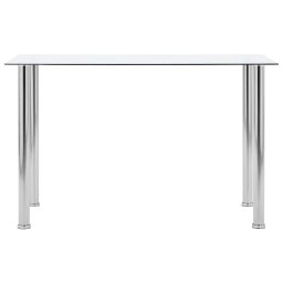 vidaXL Eettafel 120x60x75 cm gehard glas transparant