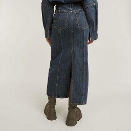 Viktoria Moto Lange Rok - Donkerblauw - Dames