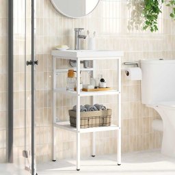 vidaXL Wastafelframe 40x38x83 cm ijzer wit