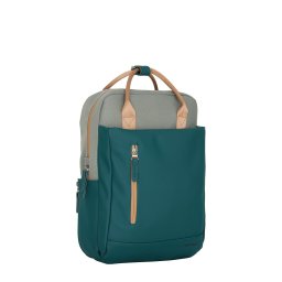 New Rebels Ferron Miami Rugzak 9L Waterafstotende Laptop Rugtas 13 inch Schooltas en Werktas van PU Nylon Comfortabel Petrol