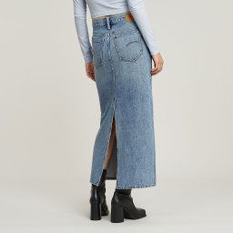 Viktoria Lange Rok - Midden blauw - Dames