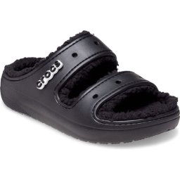 Crocs Classic Cozzzy Sandal - maat 38-39 - Volwassenen - Slippers - Zwart/Zwart