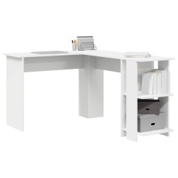 vidaXL Hoekbureau Wit Bewerkt hout 140 x 113,5 x 75 cm