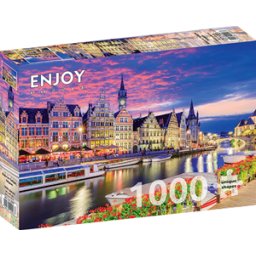 Ghent at Twilight - Belgium Puzzel (1000 stukjes)