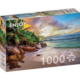 Seychelles Beach at Sunset Puzzel (1000 stukjes)