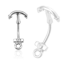 Piercing curved anker 1.2x8 - zilver