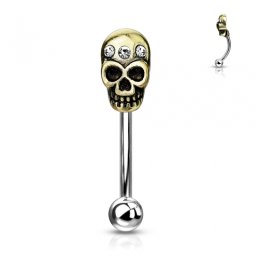 Piercing curved skull 1.2x8 - zilver