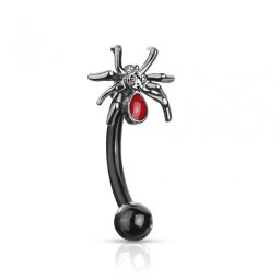 Piercing curved spider 1.2x8 - zwart