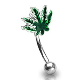 Piercing curved weed blad 1.2x10 - zilver