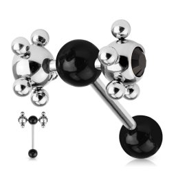 Tongpiercing xtreme 1.6x16 - zwart