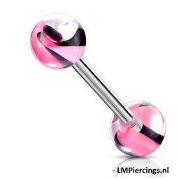 Piercing Roze/zwart 1.6x16