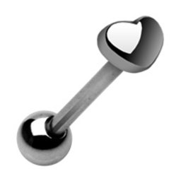 Tongpiercing hartje 1.6x16 - zilver