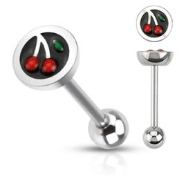 Tongpiercing kersje 1.6x16 - zilver