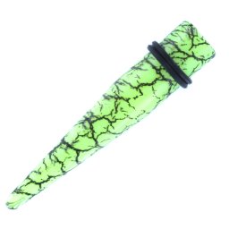 Taper acryl recht cracked 2 mm - groen