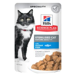 Hill's Science Plan Mature Adult 7+ Zeevis & Kip - Sterilised Oceaan Vis (12 x 85 g)