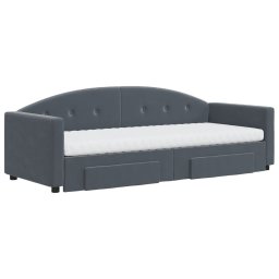 vidaXL Slaapbank onderschuifbed en lades 80x200 cm fluweel donkergrijs