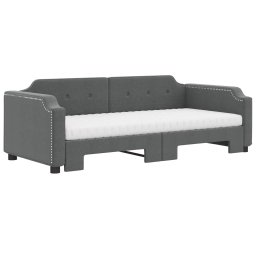 vidaXL Slaapbank onderschuifbed matrassen 100x200 cm stof donkergroen