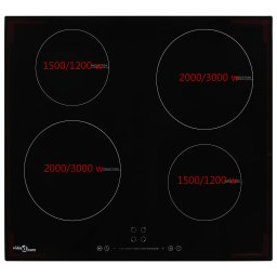 vidaXL Inductiekookplaat met 4 kookzones aanraakbediening 7000 W glas