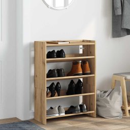 vidaXL Schoenenrek 60x25x81 cm bewerkt hout artisanaal eikenkleur