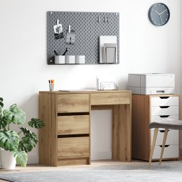 vidaXL Bureau Artisan Eiken Bewerkt hout 90 x 37,5 x 75 cm