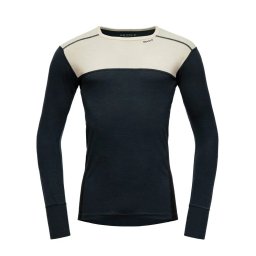 DEVOLD Lauparen Merino 190 Shirt Man raw white/ink/black - T-shirt L