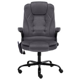 vidaXL Massagekantoorstoel fluweel donkergrijs