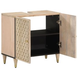 vidaXL Wastafelkast 62x33x58 cm massief mangohout