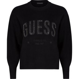 Guess - Maat S - Dames Truien & vesten Estelle Rn Ls Swtr - Zwart