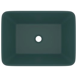 vidaXL Wastafel 41x30x12 cm keramiek mat donkergroen