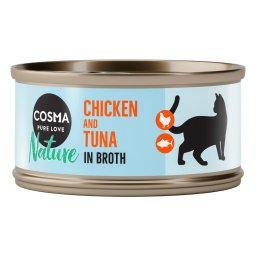 24x70g Kippenborst & Tonijn Cosma Nature Kattenvoer