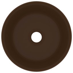 vidaXL Wastafel rond 40x15 cm keramiek mat donkerbruin
