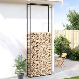 vidaXL Haardhoutrek 110x28x312 cm staal matzwart