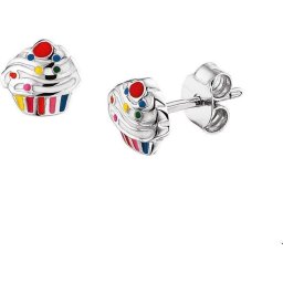 The Jewelry Collection - Oorknoppen Cupcake - Zilver