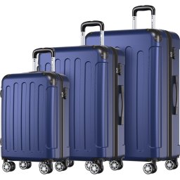 Kofferset - 3 Delig - 38L Handbagage + 70L en 110L Ruimbagage - Lichtgewicht - Trolley - Reiskoffer Set - Donkerblauw