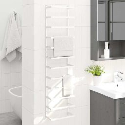 vidaXL Handdoekenrek 24x12x96 cm staal wit