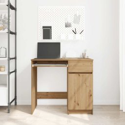 vidaXL Bureau ambachtelijk 86x49x76 cm spaanplaat eikenkleurig