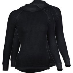 Avento - Maat 40 Thermoshirt Lange Mouw Vrouwen - 2-Pack - Zwart