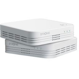 STRONG - WiFi Mesh Kit - Atria 1200 Mbps - Tot 300 m² extra WiFi-dekking - Compatibel met alle standaardboxen & routers - Dual Band 2,4 GHz + 5 GHz - 3 Ethernetpoorten - Wit