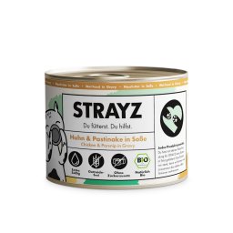 STRAYZ BIO kat 6 x 200 g - Biologische kip & Biologische pastinaak in saus