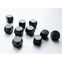 Blanco Dobbelstenen 16mm - Zwart (10 stuks)