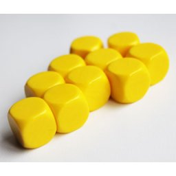 Blanco Dobbelstenen 16mm - Geel (10 stuks)