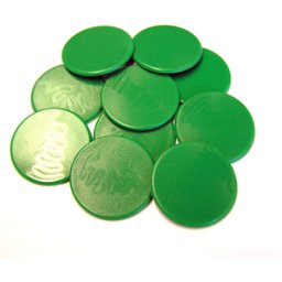 Grote Spel Fiches 38mm Groen (10 stuks)