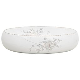 vidaXL Opzetwasbak ovaal 59x40x15 cm keramiek wit