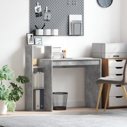 vidaXL Bureau Beton Grijs Bewerkt hout 100 x 40 x 90 cm