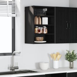 vidaXL Hangkast Zwart eiken 40 x 29,5 x 60 cm Bewerkt hout