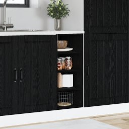 vidaXL Keukenonderkast Zwart eiken 30 x 44,5 x 81,5 cm Bewerkt hout