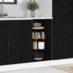 vidaXL Keukenonderkast Zwart eiken 40 x 44,5 x 81,5 cm Bewerkt hout