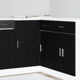 vidaXL Keuken Hoek Onderkast Zwart eiken 86 x 46 x 81,5 cm