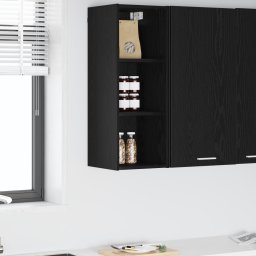 vidaXL Hangkast Zwart Eiken 30 x 29,5 x 80 cm Bewerkt hout